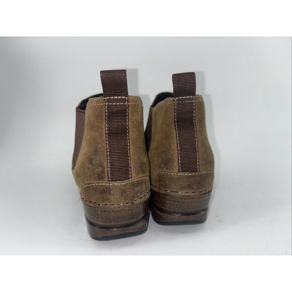 Dansko boots womens 41 brown suede Frankie Burnished bootie fall boho EUC - Picture 3 of 10